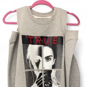 True Religion Gray Graphic Muscle Tee